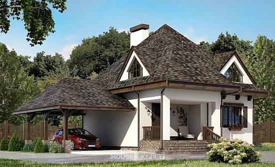 110-002-Л Проект двухэтажного дома с мансардой, гараж, классический коттедж из газобетона Котельнич | Проекты домов от House Expert