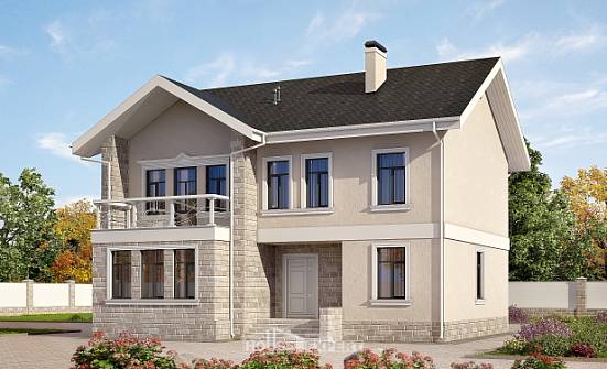 170-008-Л Проект двухэтажного дома, доступный коттедж из пеноблока Советск | Проекты домов от House Expert