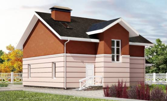 155-009-Л Проект двухэтажного дома с мансардой, небольшой дом из бризолита Советск | Проекты домов от House Expert