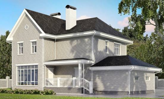 190-001-Л Проект двухэтажного дома, гараж, красивый загородный дом из кирпича Котельнич | Проекты домов от House Expert