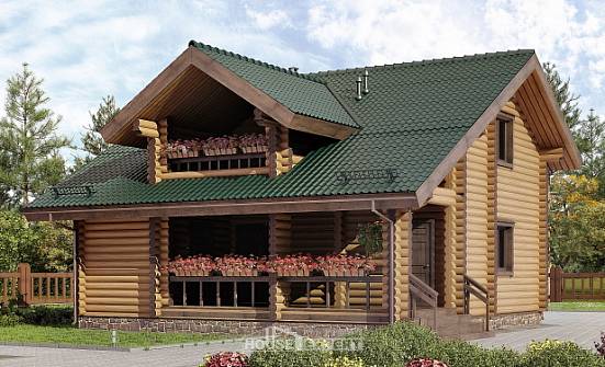 110-005-П Проект двухэтажного дома с мансардой, небольшой коттедж из дерева Советск | Проекты домов от House Expert