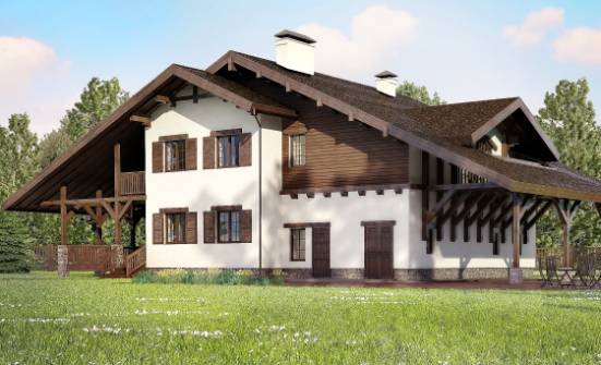 320-001-П Проект двухэтажного дома с мансардой и гаражом, большой загородный дом из кирпича Котельнич | Проекты домов от House Expert