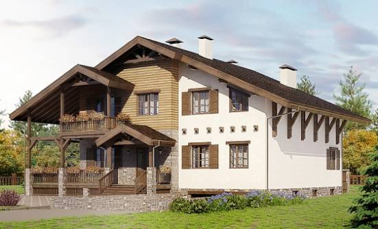 400-004-П Проект трехэтажного дома с мансардой, гараж, просторный домик из кирпича Советск | Проекты домов от House Expert