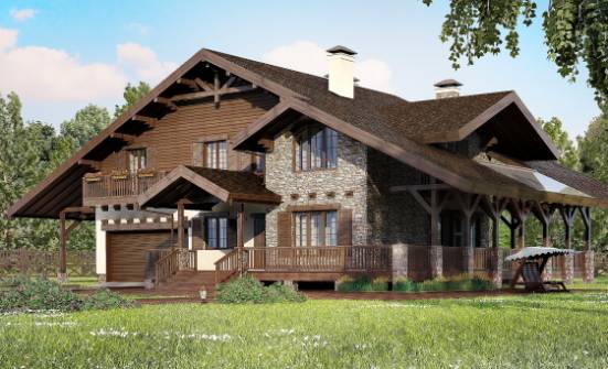 320-001-П Проект двухэтажного дома с мансардой и гаражом, большой загородный дом из кирпича Котельнич | Проекты домов от House Expert