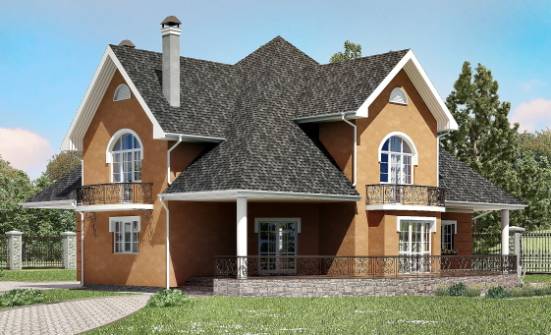 310-001-П Проект двухэтажного дома с мансардой, современный домик из пеноблока Вятские Поляны | Проекты домов от House Expert