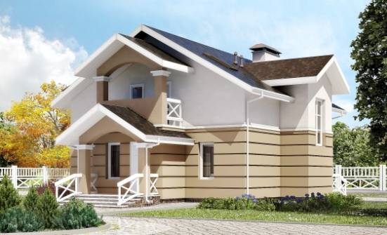 155-009-П Проект двухэтажного дома мансардный этаж, бюджетный домик из блока Котельнич | Проекты домов от House Expert