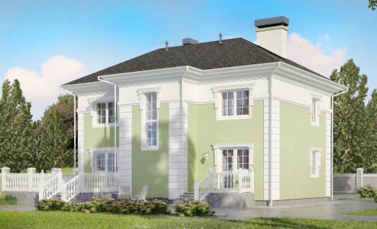 155-005-П Проект двухэтажного дома, бюджетный загородный дом из арболита Советск | Проекты домов от House Expert