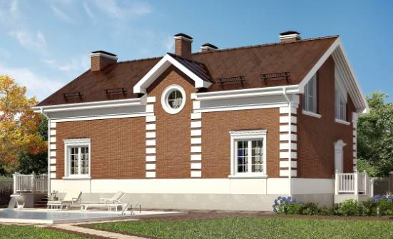 160-009-П Проект двухэтажного дома мансардой, классический коттедж из керамзитобетонных блоков Котельнич | Проекты домов от House Expert