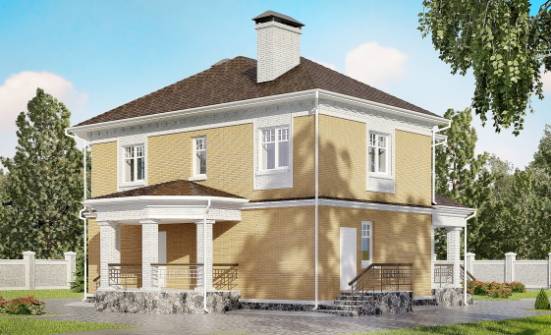 160-001-Л Проект двухэтажного дома, скромный коттедж из поризованных блоков Кирово-Чепецк | Проекты домов от House Expert