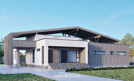 170-011-Л Проект одноэтажного дома, компактный коттедж из кирпича Котельнич | Проекты домов от House Expert