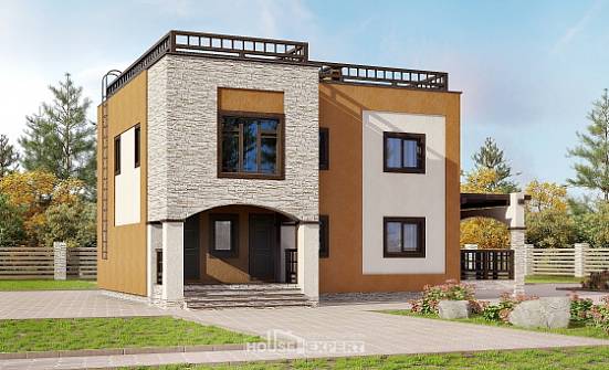 150-010-Л Проект двухэтажного дома, небольшой коттедж из кирпича Котельнич | Проекты домов от House Expert