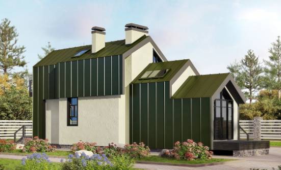 060-006-Л Проект двухэтажного дома мансардой, бюджетный домик из бризолита Вятские Поляны | Проекты домов от House Expert