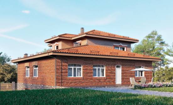 380-002-Л Проект трехэтажного дома, гараж, классический коттедж из кирпича Котельнич | Проекты домов от House Expert