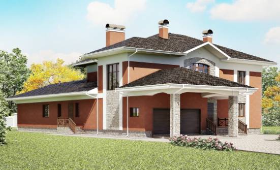 400-002-Л Проект двухэтажного дома и гаражом, просторный дом из кирпича Котельнич | Проекты домов от House Expert