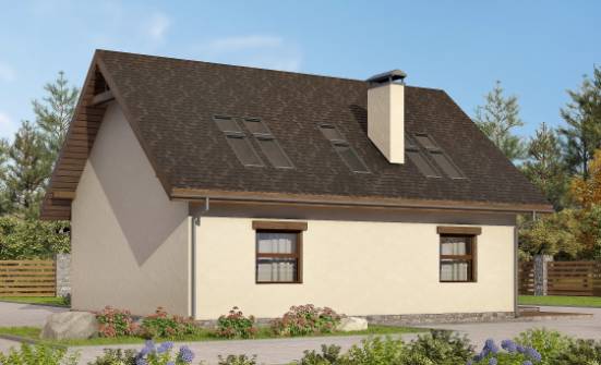 155-012-Л Проект двухэтажного дома с мансардой, небольшой домик из газобетона Котельнич | Проекты домов от House Expert