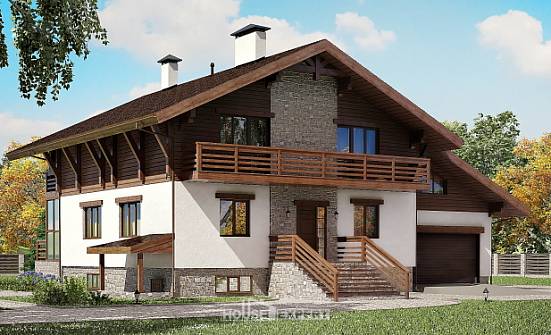 420-001-П Проект трехэтажного дома с мансардным этажом и гаражом, уютный домик из кирпича Советск | Проекты домов от House Expert