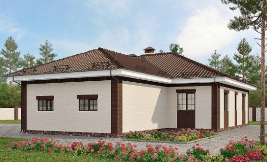 160-015-П Проект одноэтажного дома и гаражом, скромный домик из керамзитобетонных блоков Советск | Проекты домов от House Expert