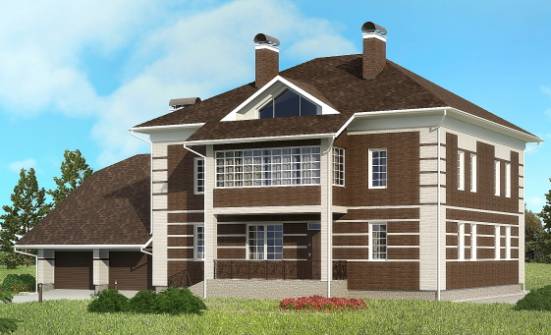 505-002-Л Проект трехэтажного дома и гаражом, огромный коттедж из кирпича Советск | Проекты домов от House Expert