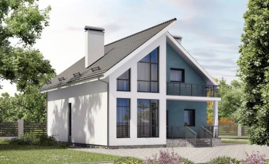 170-006-П Проект двухэтажного дома с мансардой, уютный домик из арболита Вятские Поляны | Проекты домов от House Expert