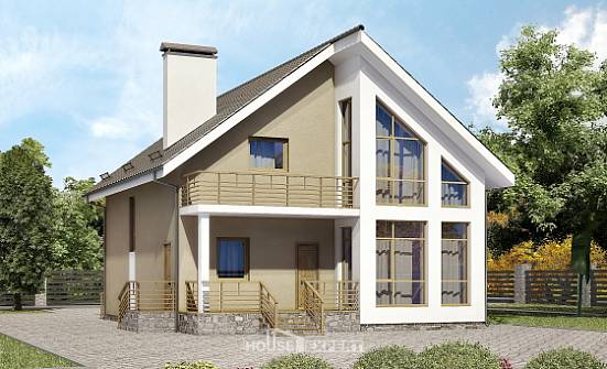 170-006-Л Проект двухэтажного дома мансардой, бюджетный коттедж из арболита Вятские Поляны | Проекты домов от House Expert