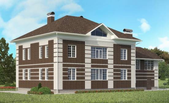 505-002-Л Проект трехэтажного дома и гаражом, огромный коттедж из кирпича Советск | Проекты домов от House Expert