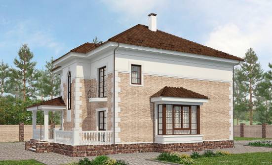 220-008-П Проект двухэтажного дома, средний коттедж из кирпича Киров | Проекты домов от House Expert