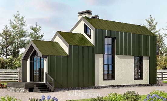 060-006-Л Проект двухэтажного дома мансардой, бюджетный домик из бризолита Вятские Поляны | Проекты домов от House Expert
