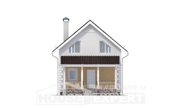 070-002-П Проект двухэтажного дома мансардой, простой дом из блока, Киров