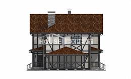 180-004-Л Проект двухэтажного дома с мансардой, гараж, бюджетный загородный дом из кирпича, Вятские Поляны