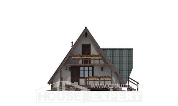 070-003-П Проект двухэтажного дома с мансардой, экономичный дом из бревен, Советск