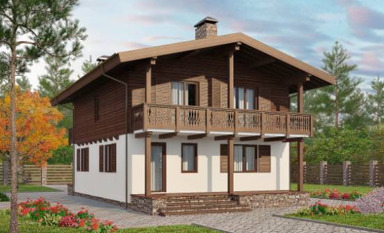 150-016-Л Проект двухэтажного дома с мансардой, небольшой загородный дом из поризованных блоков, Кирово-Чепецк