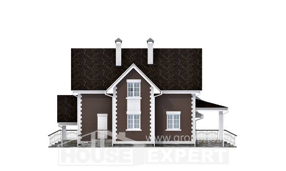 190-003-Л Проект двухэтажного дома с мансардой, гараж, просторный дом из арболита, Вятские Поляны