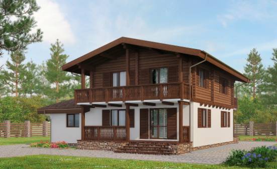 200-011-П Проект двухэтажного дома с мансардой, красивый загородный дом из арболита, Котельнич