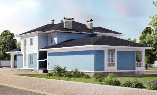 620-001-П Проект трехэтажного дома, гараж, уютный коттедж из поризованных блоков, Кирово-Чепецк