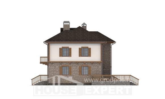 155-006-Л Проект двухэтажного дома и гаражом, бюджетный дом из бризолита, Котельнич