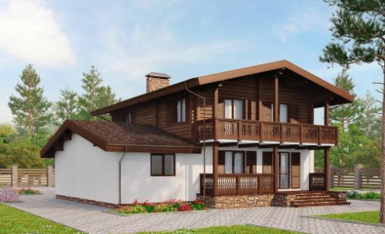 200-011-П Проект двухэтажного дома с мансардой, красивый загородный дом из арболита, Котельнич