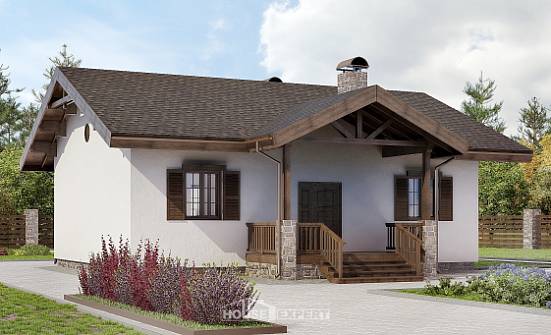 090-002-П Проект одноэтажного дома, скромный домик из кирпича, Вятские Поляны
