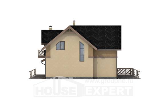 150-011-Л Проект двухэтажного дома с мансардой, гараж, классический домик из пеноблока, Советск