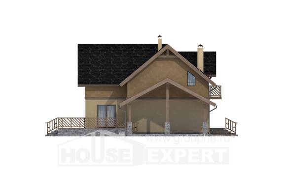 150-011-Л Проект двухэтажного дома мансардой, гараж, небольшой дом из арболита, Советск