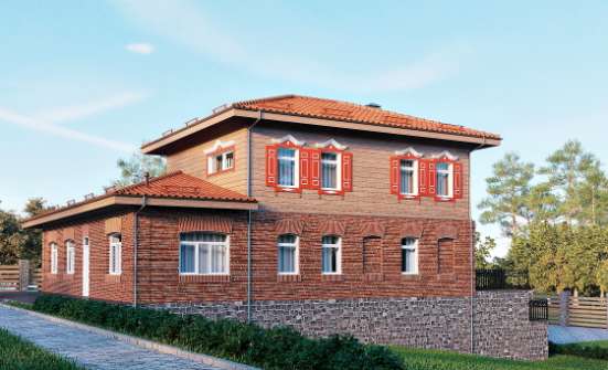 380-002-Л Проект трехэтажного дома, гараж, классический дом из кирпича, Вятские Поляны