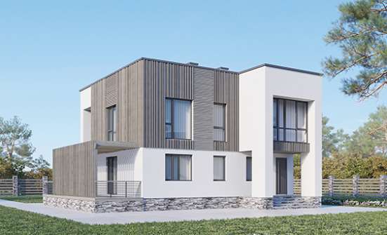 150-017-П Проект двухэтажного дома, простой загородный дом из поризованных блоков, Вятские Поляны
