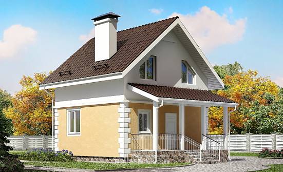 070-002-П Проект двухэтажного дома мансардой, экономичный загородный дом из пеноблока, Кирово-Чепецк