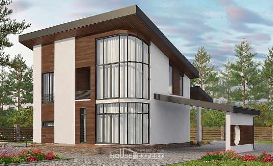 230-001-П Проект двухэтажного дома с мансардой, простой коттедж из кирпича, Советск