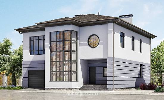 300-006-Л Проект двухэтажного дома, гараж, классический коттедж из кирпича, Кирово-Чепецк