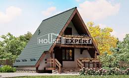 070-003-П Проект двухэтажного дома с мансардой, миниатюрный домик из дерева, Котельнич
