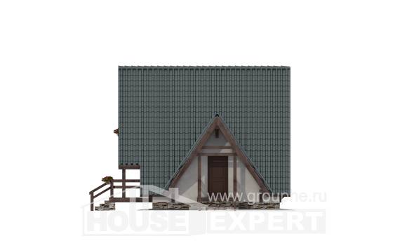 070-003-П Проект двухэтажного дома мансардный этаж, классический загородный дом из бревен, Вятские Поляны