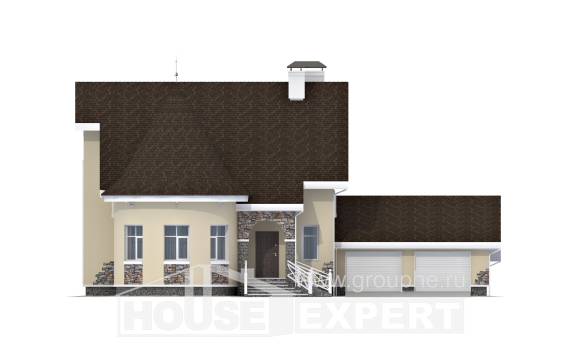 275-001-Л Проект двухэтажного дома мансардный этаж и гаражом, классический домик из кирпича, Киров