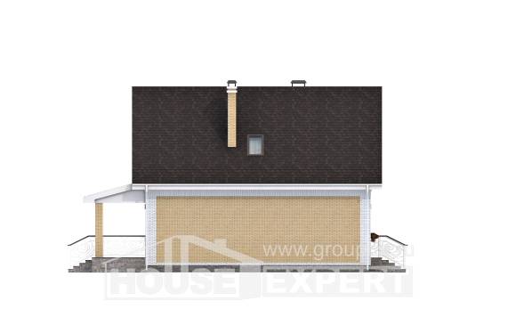 130-004-П Проект двухэтажного дома мансардный этаж, бюджетный дом из керамзитобетонных блоков, Советск